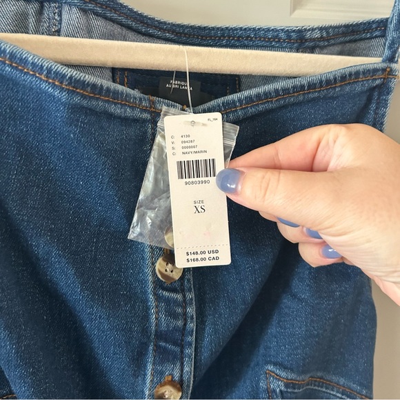 NWT Anthropologie Maeve High Square-Neck Button-Front Denim Mini Dress - Picture 4 of 4